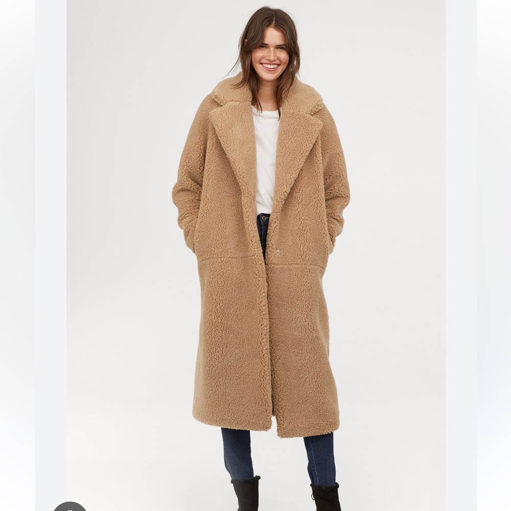 H & M Long Teddy Coat
